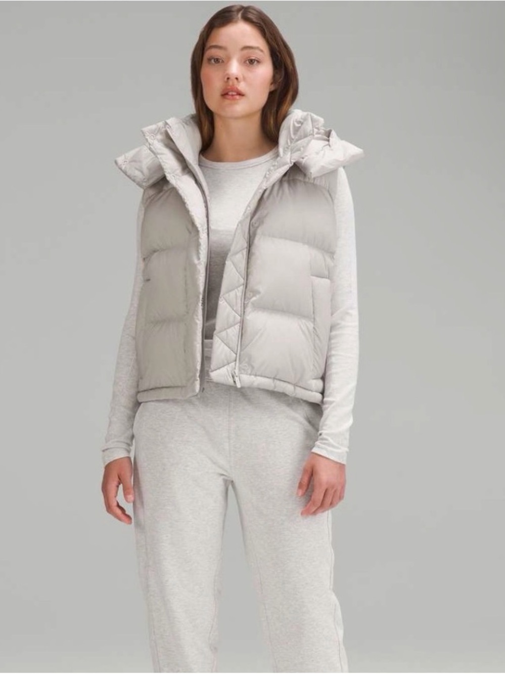 Lululemon Light Grey Puffer Vest size 4